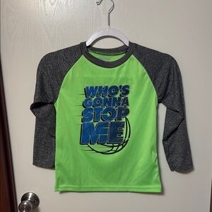 Crunch Time Gray and Green Kids Shirt - "Who's Gonna Stop Me" Size S (6-7)